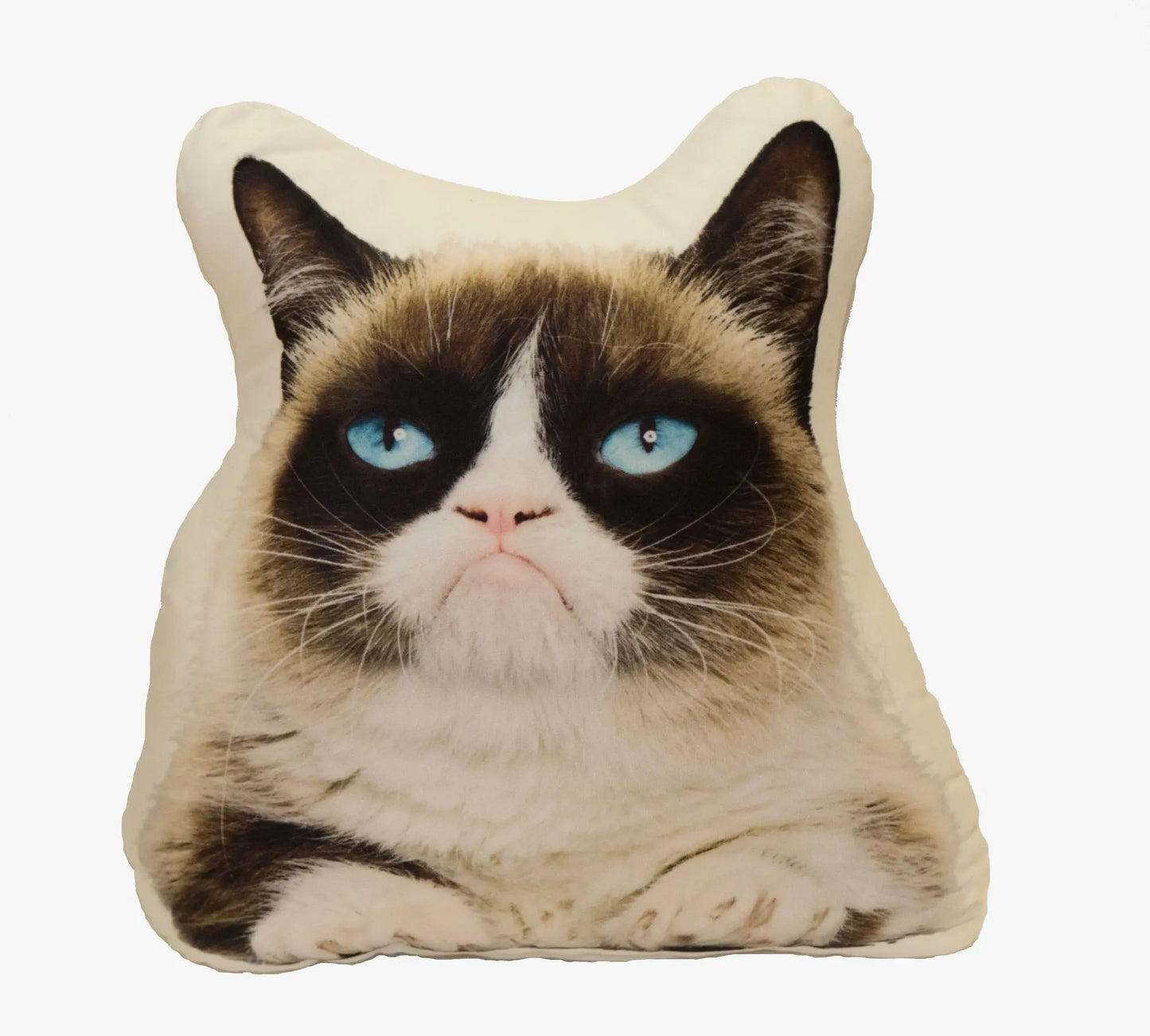 Custom Cat Pillow with a striking image of a blue-eyed Siamese cat, designed for pet lovers to create a personalized cat pillow at custompetpillows.co.