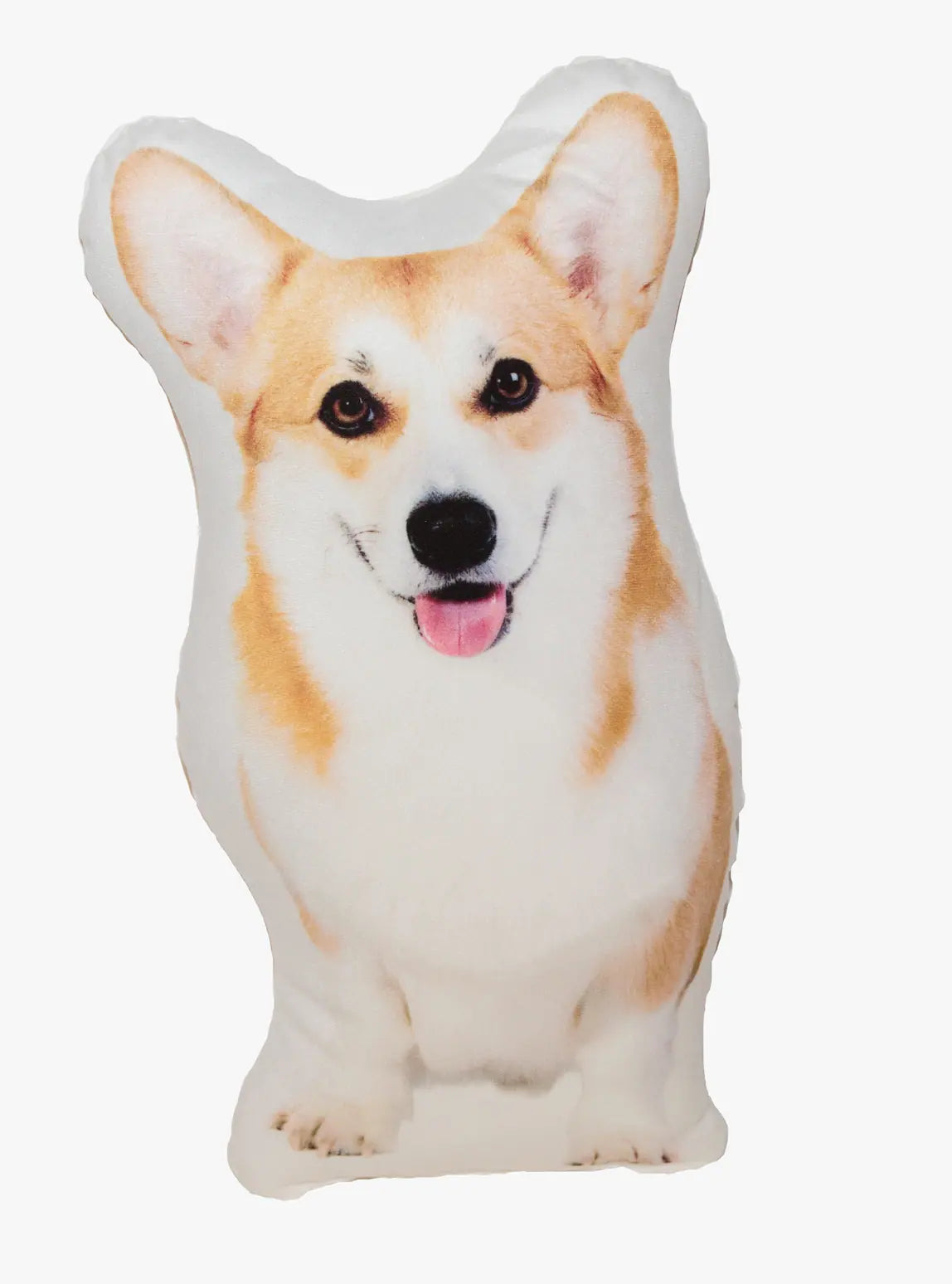 Custom Dog Pillow featuring a smiling Corgi. A personalized pet pillow designed to capture your dog’s likeness, perfect for custom pet decor or a unique gift for dog lovers.